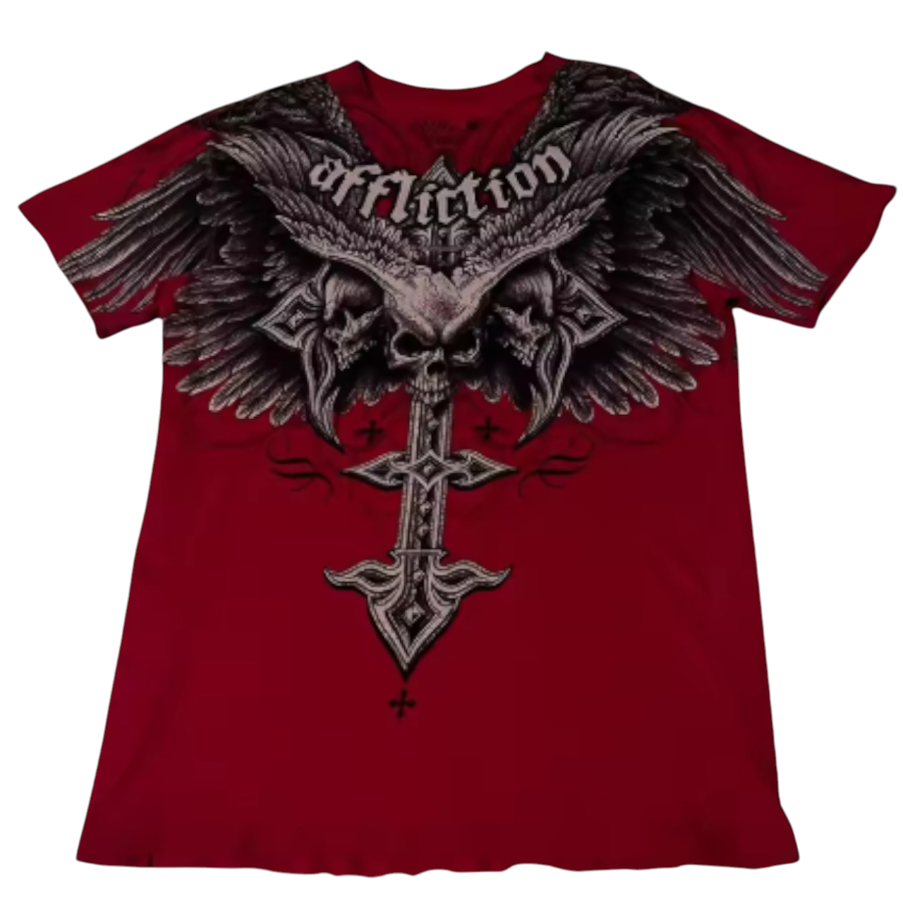 Affliction red skull tshirt