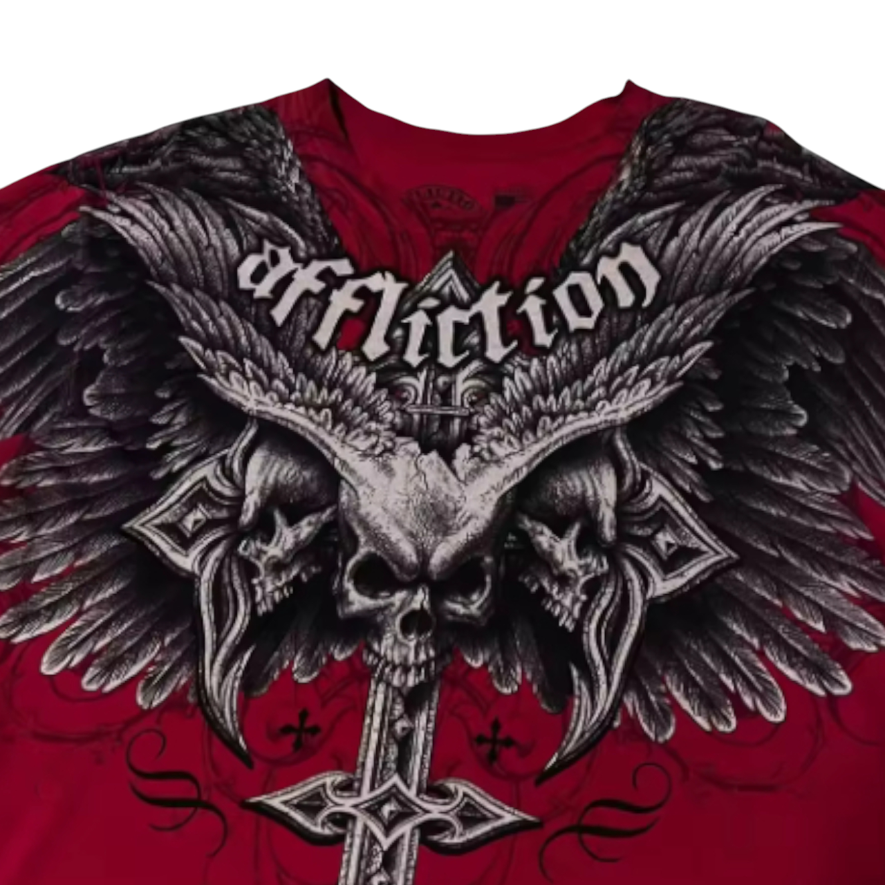 Affliction red skull tshirt